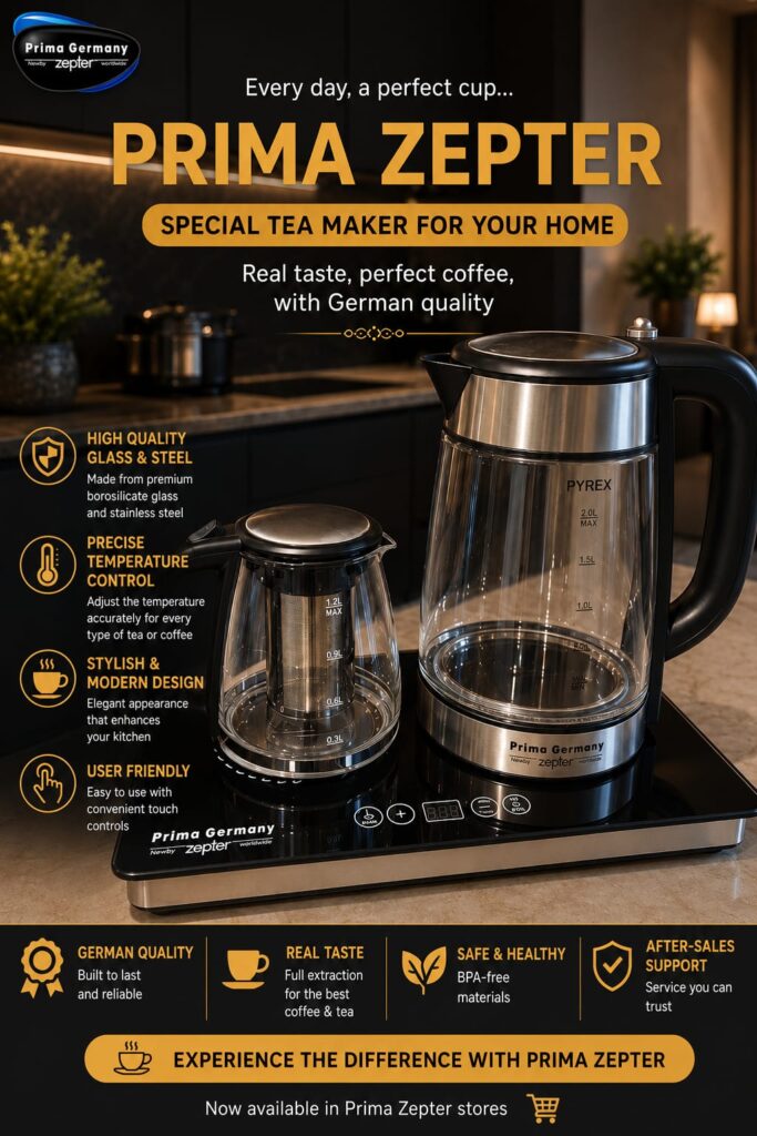 Prima Zepter Dual Glass Tea Maker with Touch Base