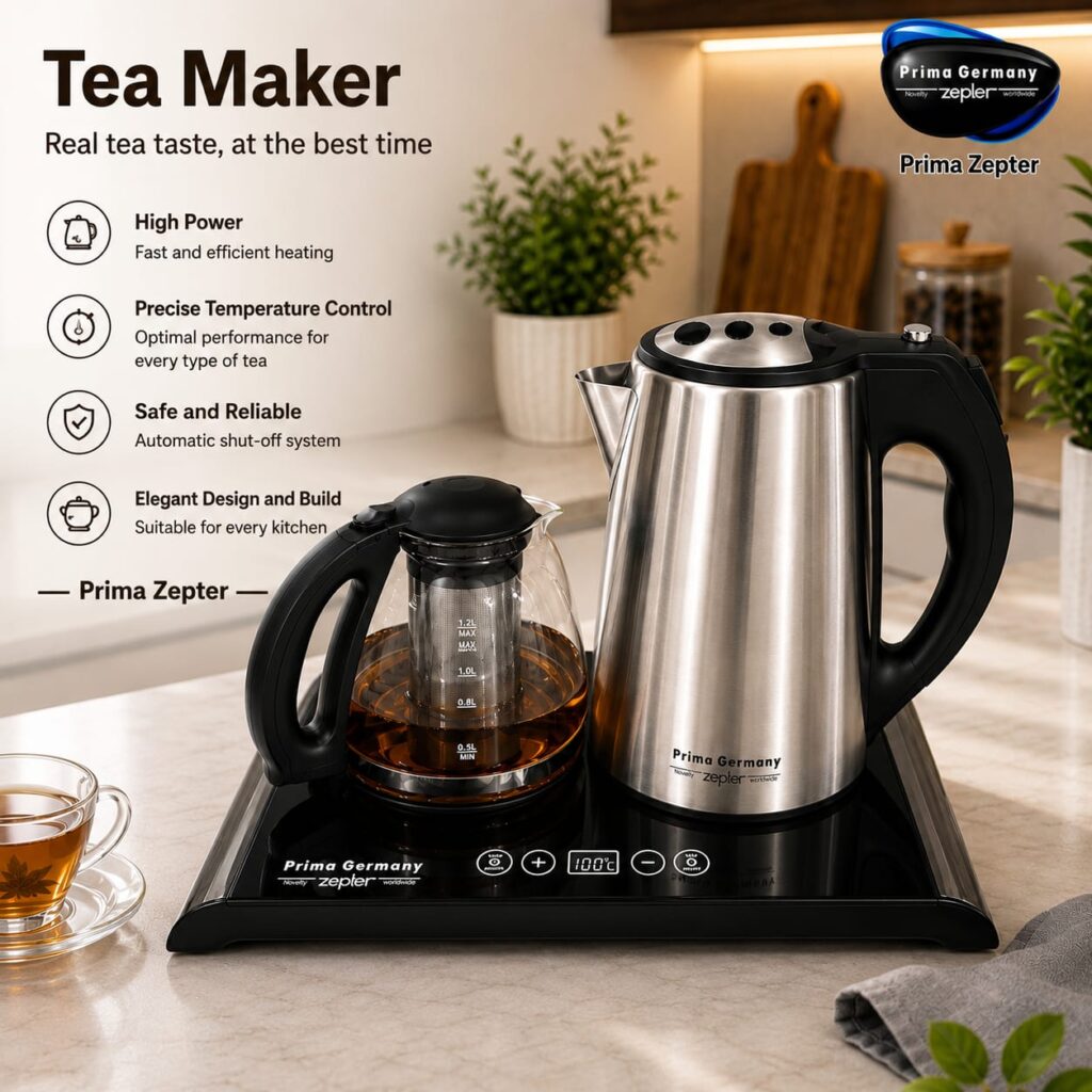 Prima Zepter Tea Maker with Electric Kettle and Glass Pot