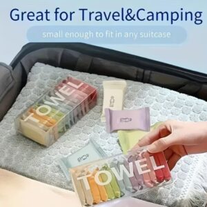 Individually wrapped disposable compressed face towels, 14-pack