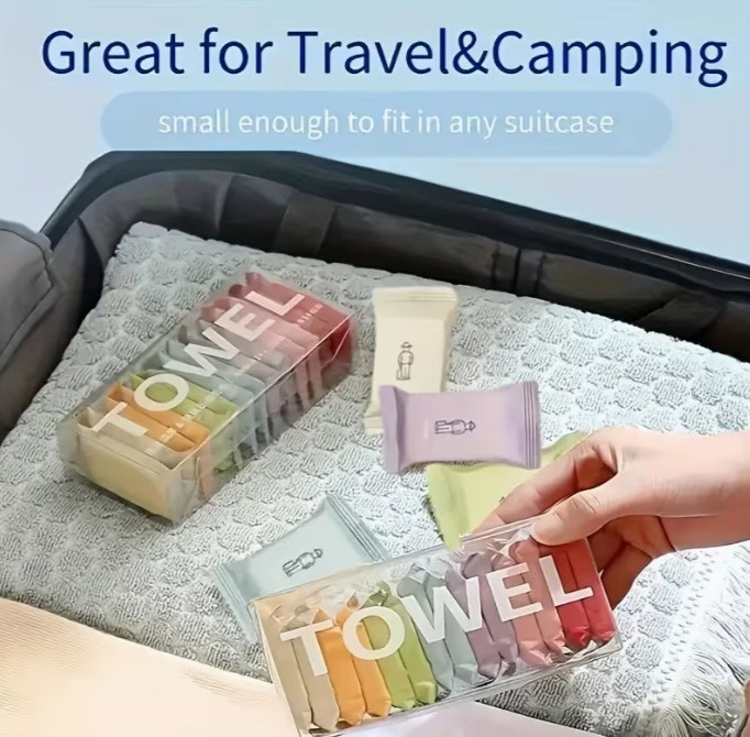 Individually wrapped disposable compressed face towels, 14-pack
