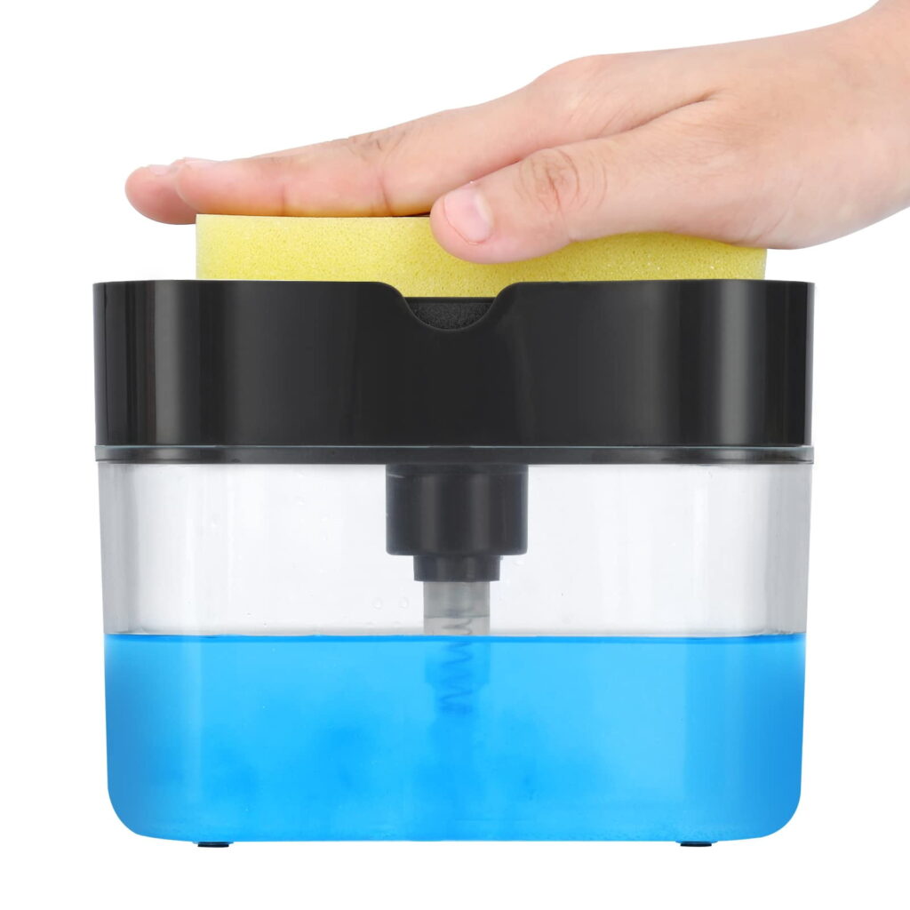 2-in-1 press soap dispenser with sponge